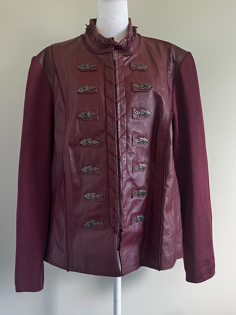 Grunge Y2K Red Leather Coat